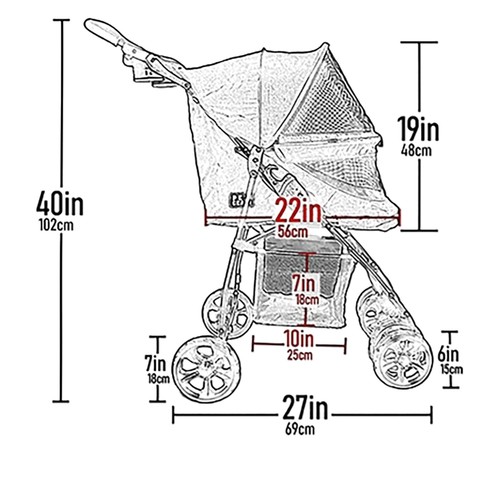 Easy fold zip pet - no-zip, stroller