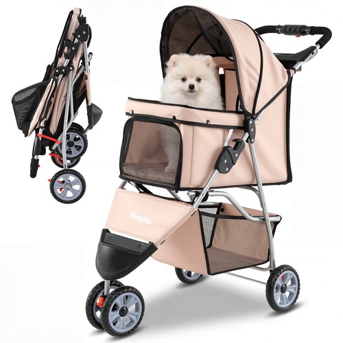 Wheel pet stroller for dogs - 3-wheel,